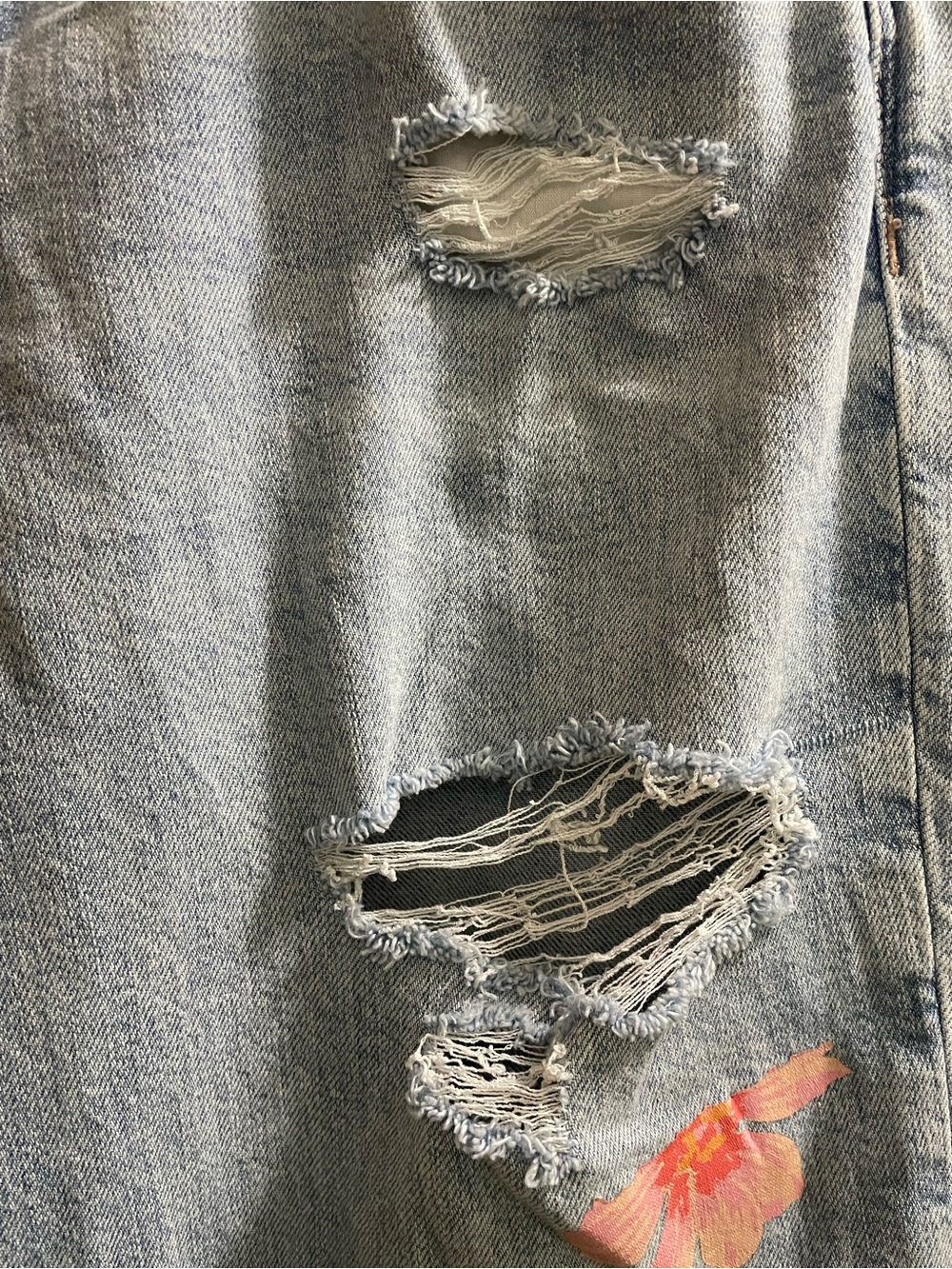 American Eagle AE Super Low-Rise Baggy Flare Floral Jean Size 18 - Picture 8 of 12